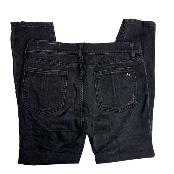 Rag & Bone Black Skinny Jean Soft Rock with Holes Distressed Size 28 - Picture 7 of 10
